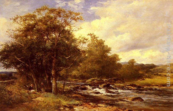 Resting Beside A River painting - David Bates Resting Beside A River art painting